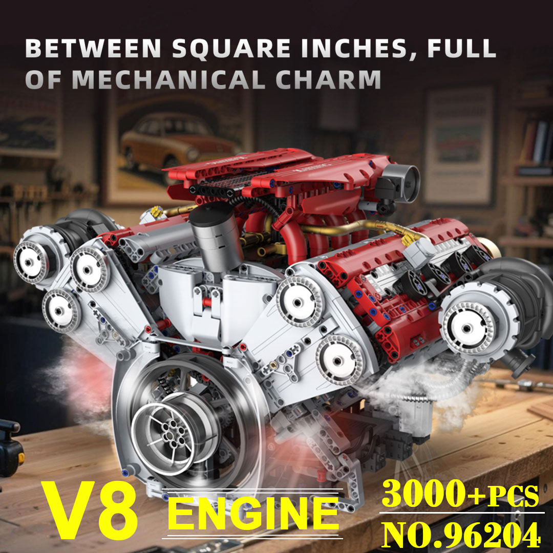Motorized V8 Engine 3201Pcs Bu - Model Kit Engine V8 ulasan dan harga