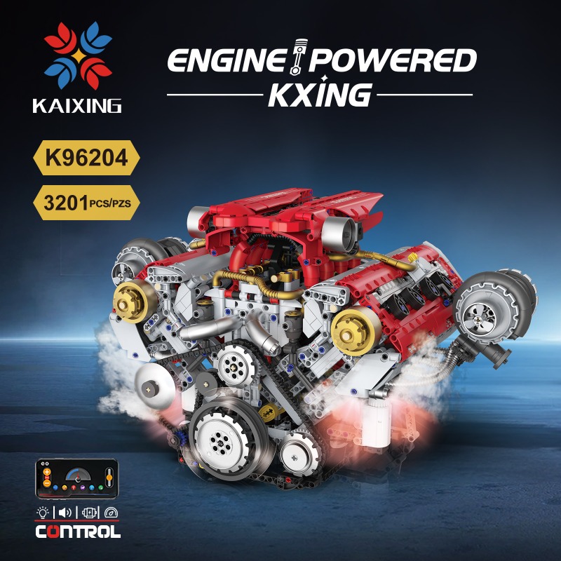 Motorized V8 Engine 3201Pcs Bu - Model Kit Engine V8 ulasan dan harga