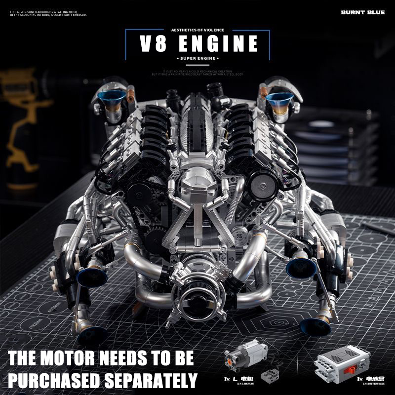 MOC Supercar V8 Engine Buildin - Model Kit Engine V8 ulasan dan harga