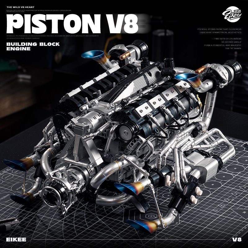 MOC Supercar V8 Engine Buildin - Model Kit Engine V8 ulasan dan harga
