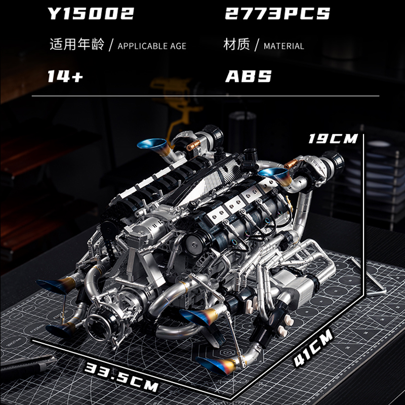 MOC Supercar V8 Engine Buildin - Model Kit Engine V8 ulasan dan harga