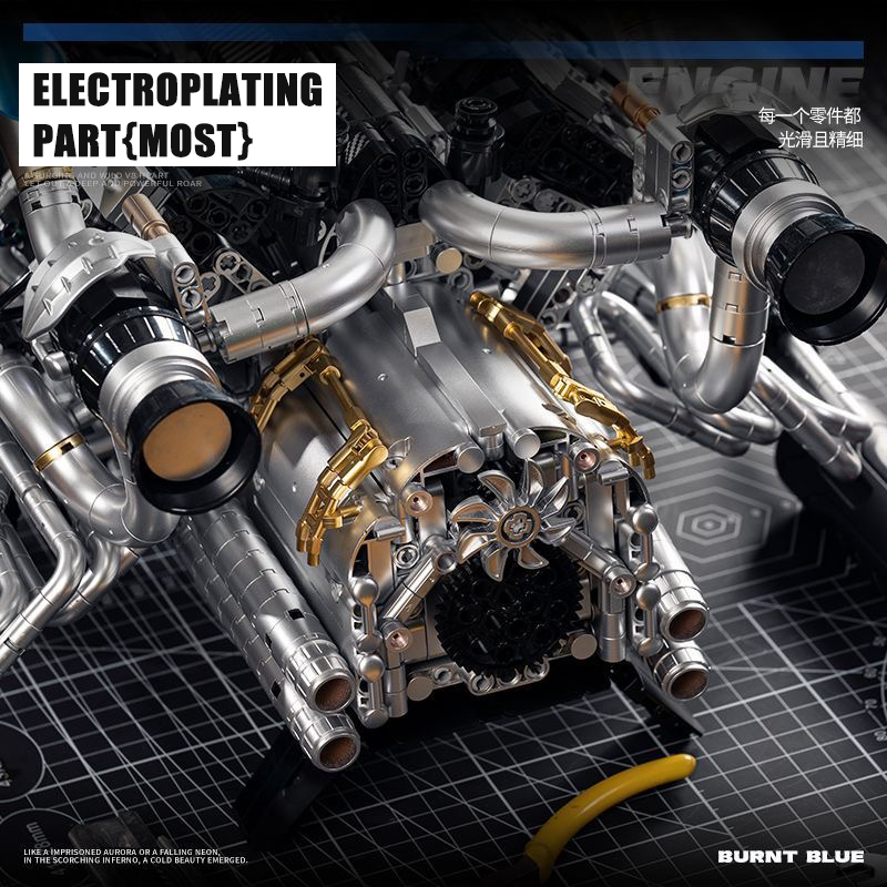 MOC Supercar V8 Engine Buildin - Model Kit Engine V8 ulasan dan harga