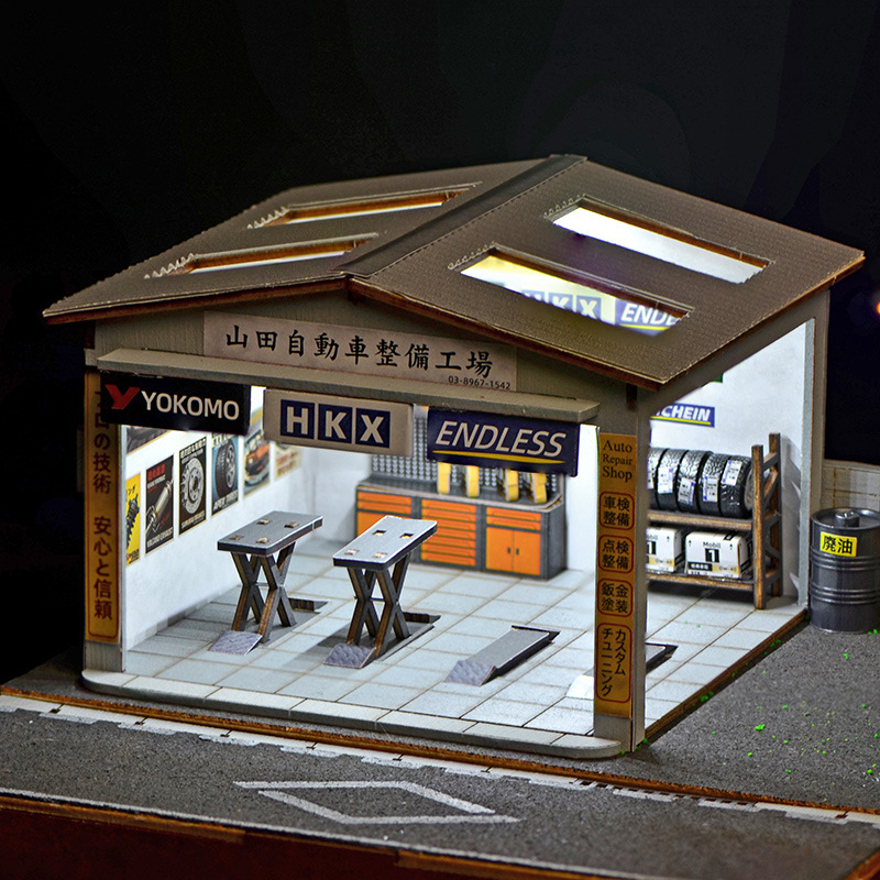 1:64 Scale DIY Auto Repair Sho - Model Kit Led ulasan dan harga