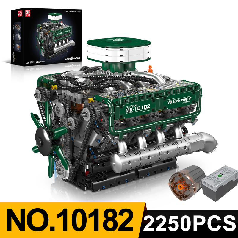 Mould King 10182 V8 Tank Engin - Model Kit Engine V8 ulasan dan harga