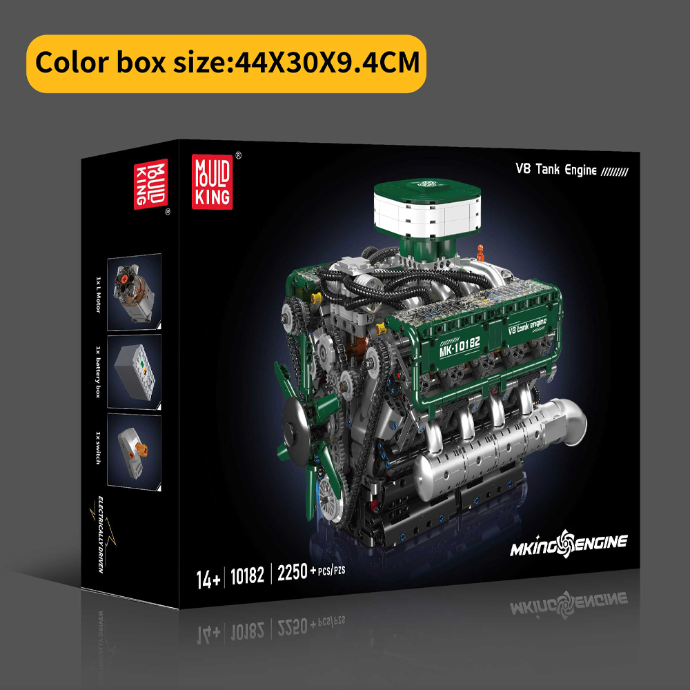 Mould King 10182 V8 Tank Engin - Model Kit Engine V8 ulasan dan harga