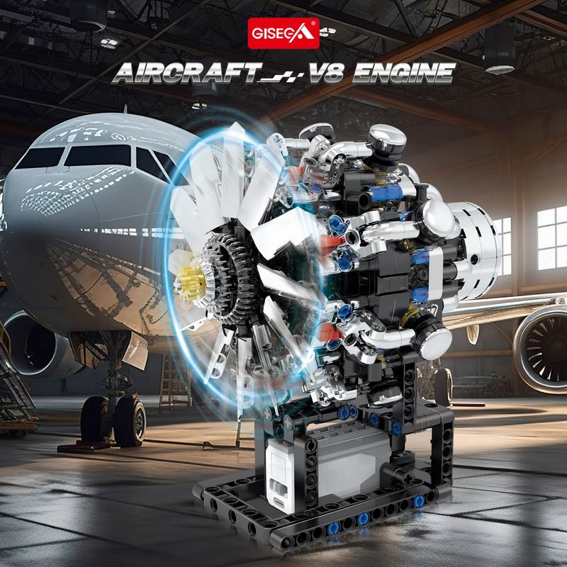 G8910 Aviation V8 Engine 558pc - Model Kit Engine V8 ulasan dan harga