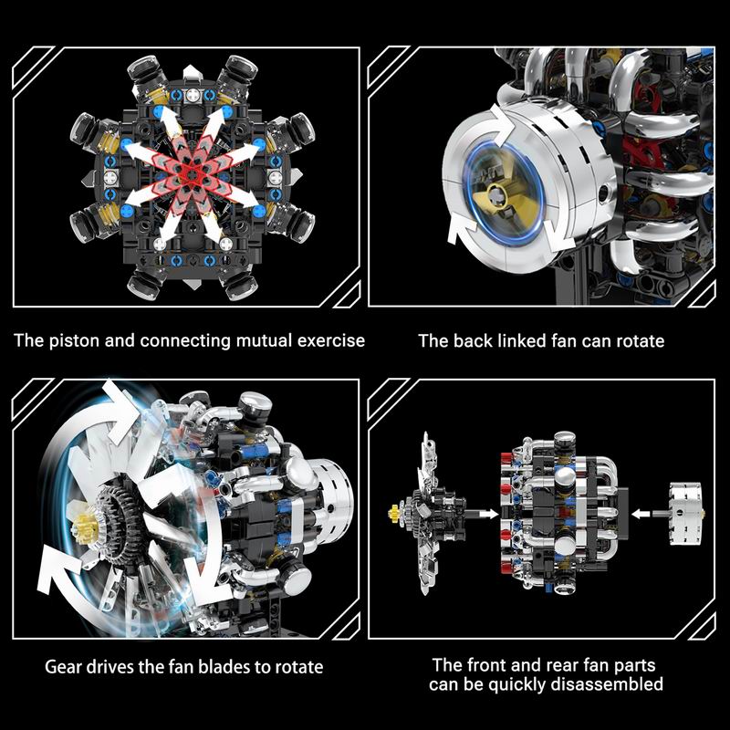 G8910 Aviation V8 Engine 558pc - Model Kit Engine ulasan dan harga