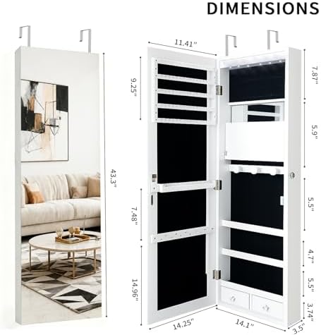 Lockable Jewelry Cabinet Organ - Model Kit Led ulasan dan harga