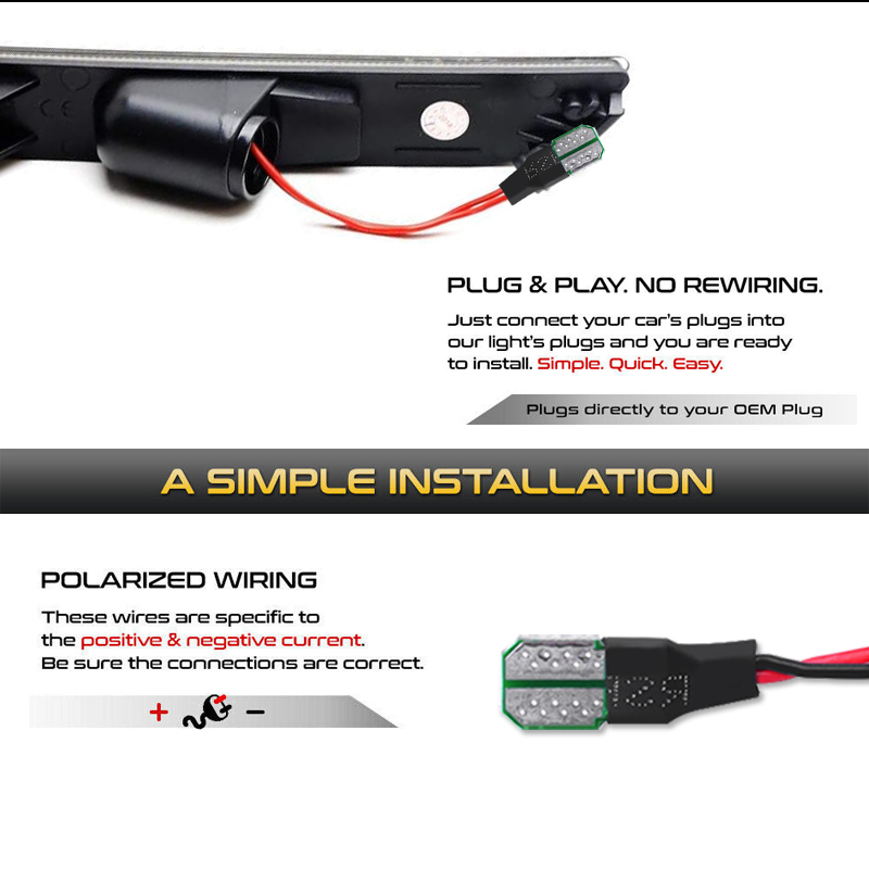 2pcs Car Front Rear Bumper Sid - Model Kit Led ulasan dan harga