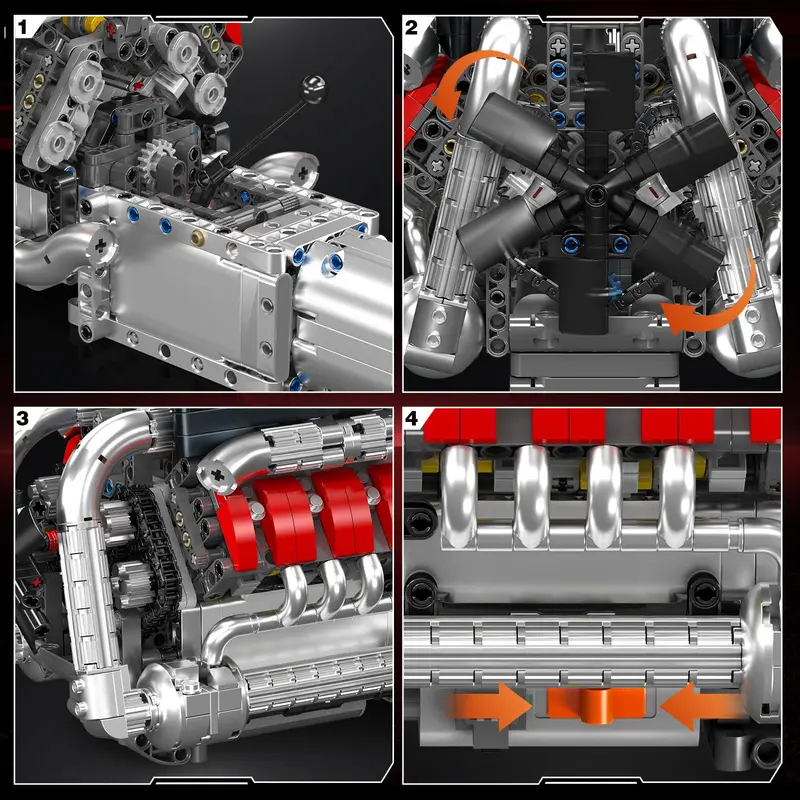 Mould King 10203 1169Pcs Super - Model Kit Engine V8 ulasan dan harga