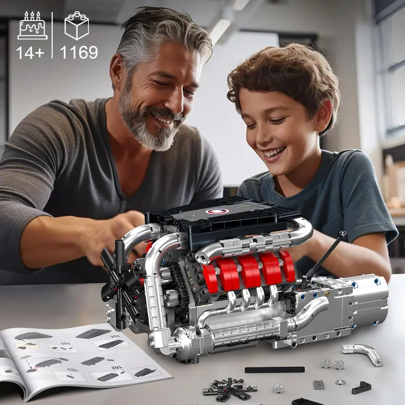 Mould King 10203 1169Pcs Super - Model Kit Engine V8 ulasan dan harga