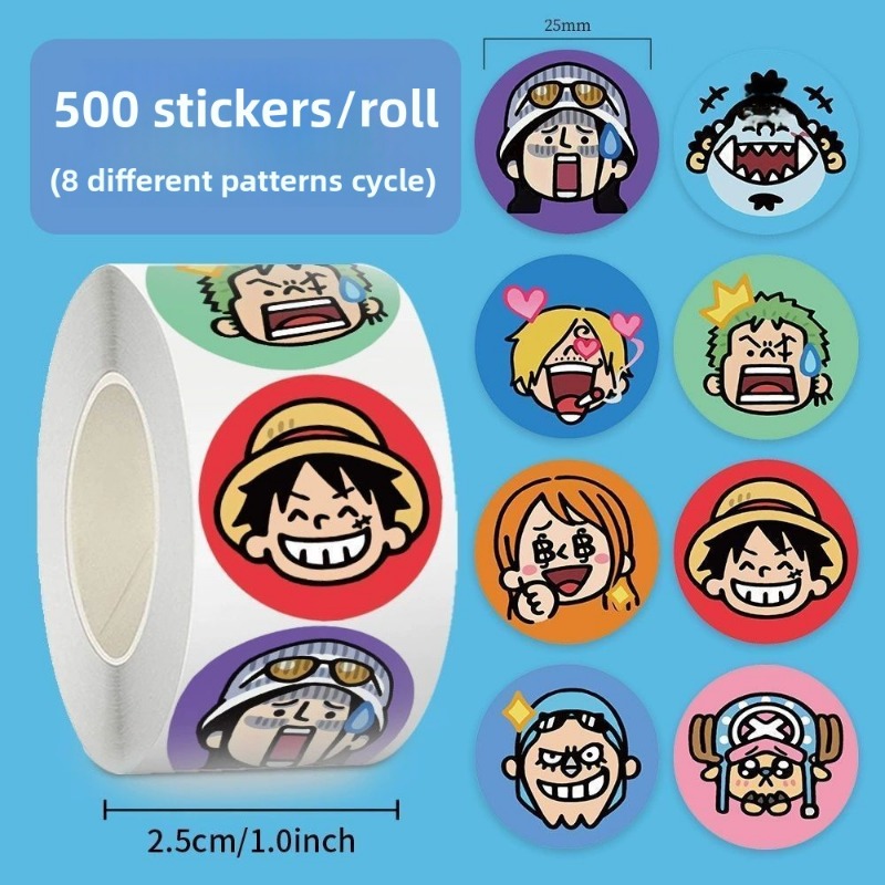 500 stickers/roll One Piece St - Model Kit One Piece Bandai ulasan dan harga