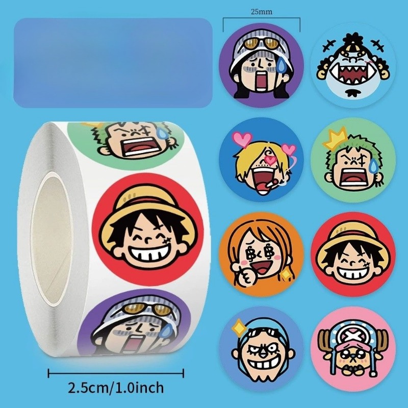 500 stickers/roll One Piece St - Model Kit One Piece Bandai ulasan dan harga