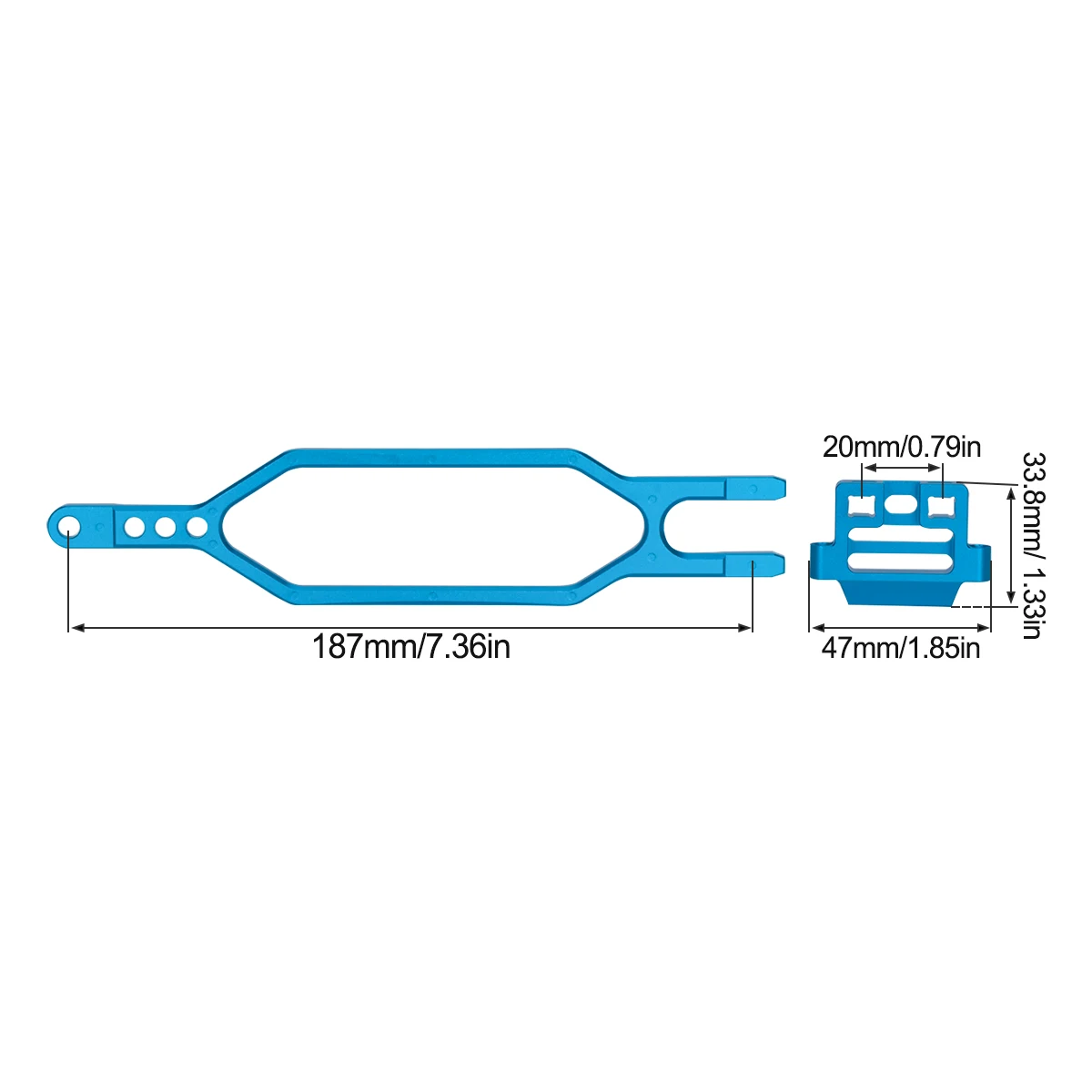 CNC Aluminum Hold Down Battery - Model Kit Helicopter ulasan dan harga