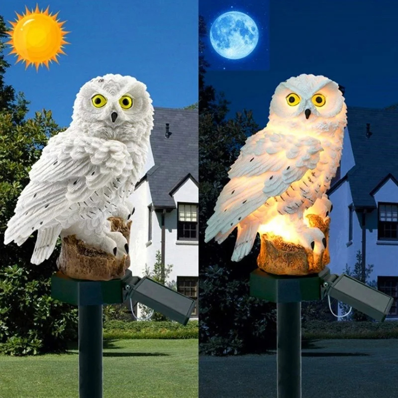 Solar Owl Statue Garden Light  - Model Kit Led ulasan dan harga