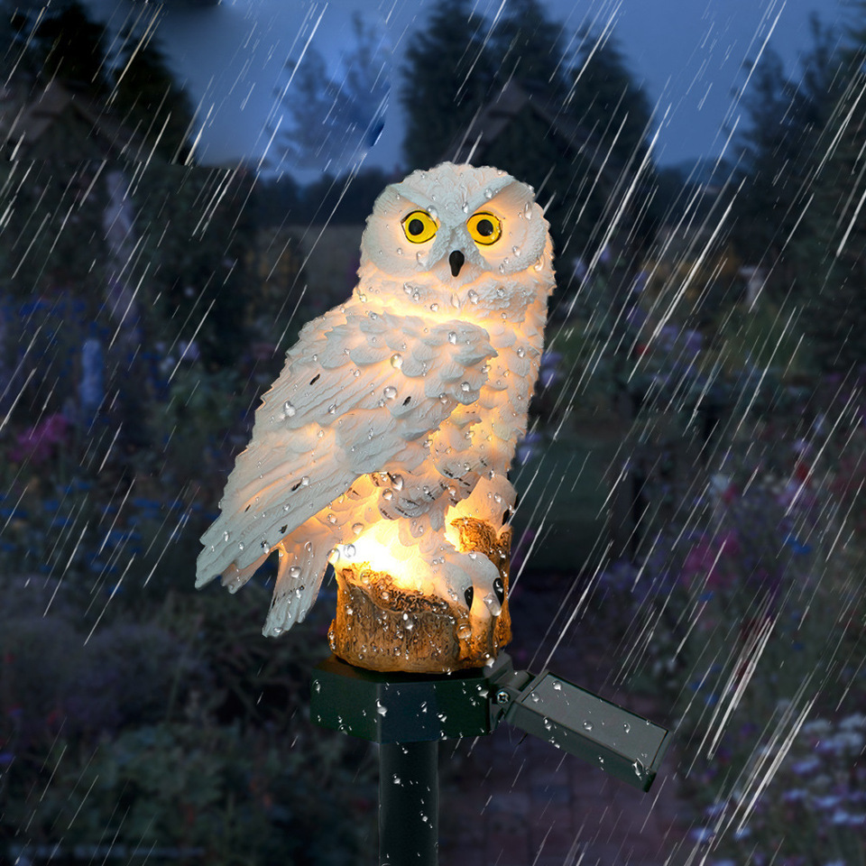 Solar Owl Statue Garden Light  - Model Kit Led ulasan dan harga