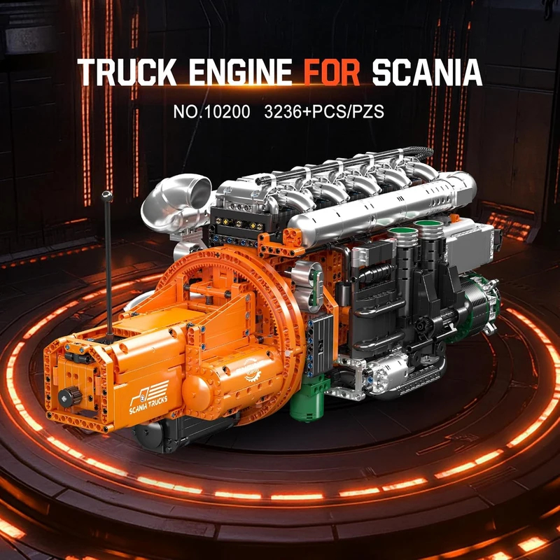 Mould King 10200 V8 Twin-Turbo - Model Kit Engine V8 ulasan dan harga