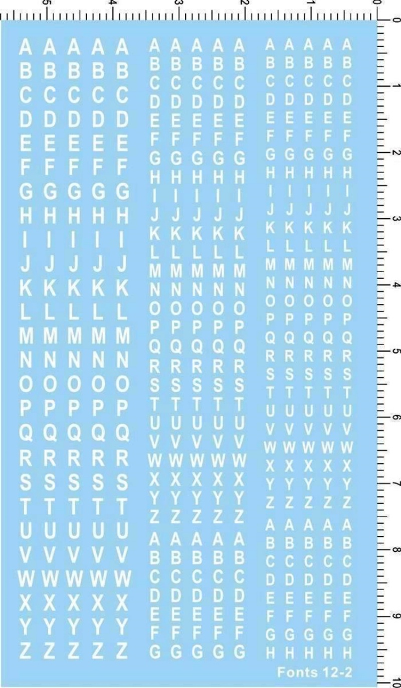 English Letter Alphabet Fonts  - Model Kit Water Decal ulasan dan harga