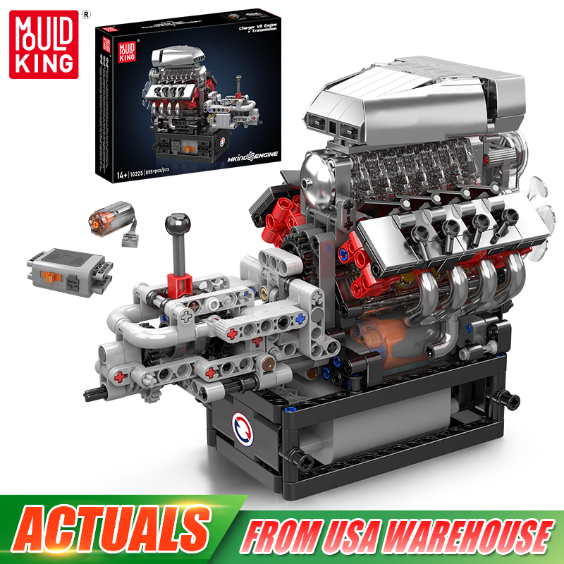 Mould King 10225 Technical Eng - Model Kit Engine ulasan dan harga