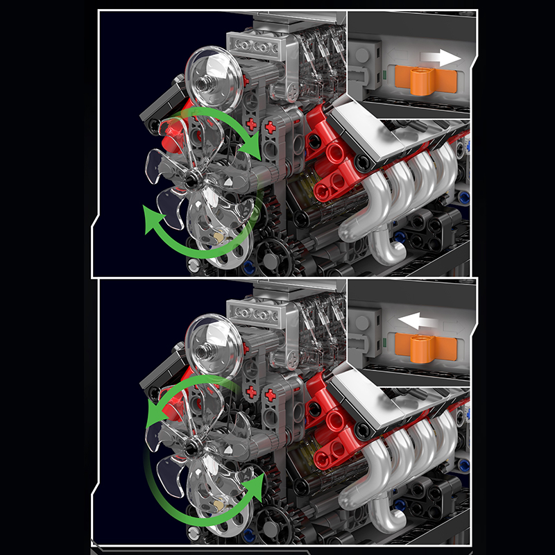 Mould King 10225 Technical Eng - Model Kit Engine ulasan dan harga