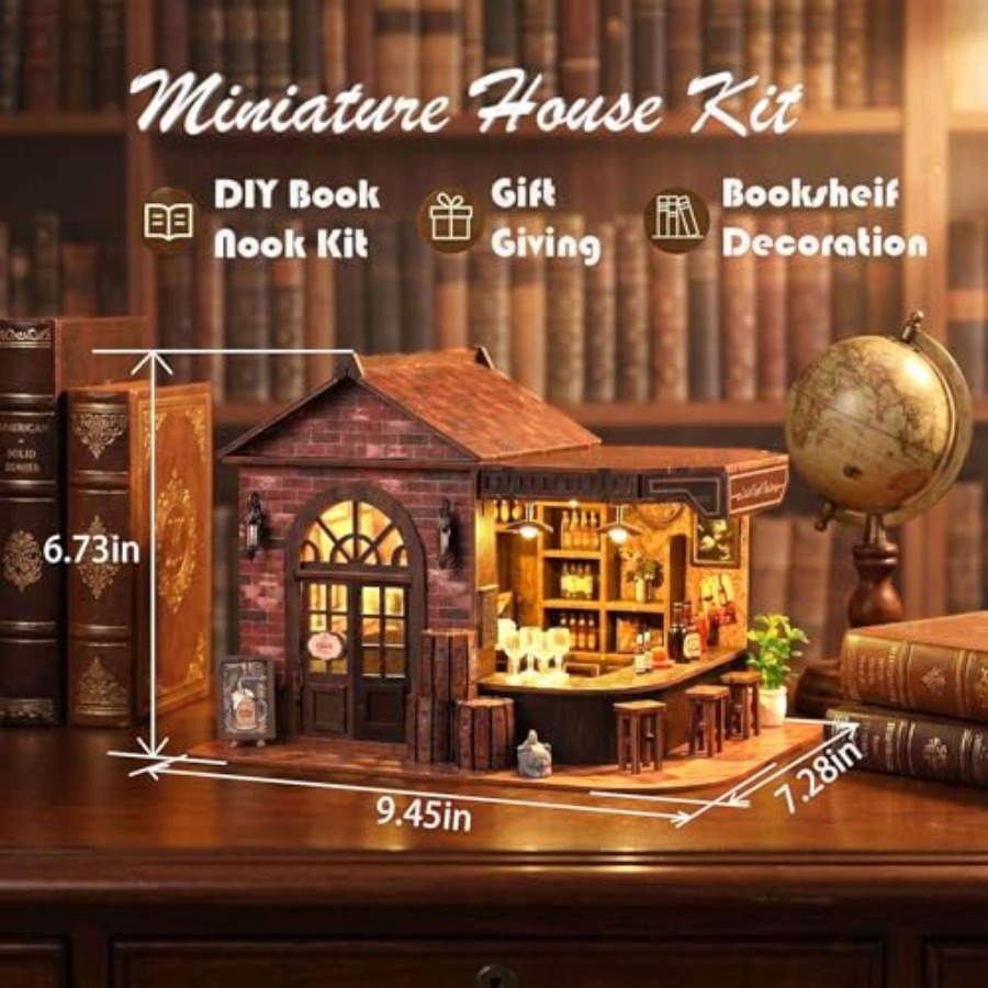Book Nook Kit, 3D Wooden Minia - Model Kit Led ulasan dan harga