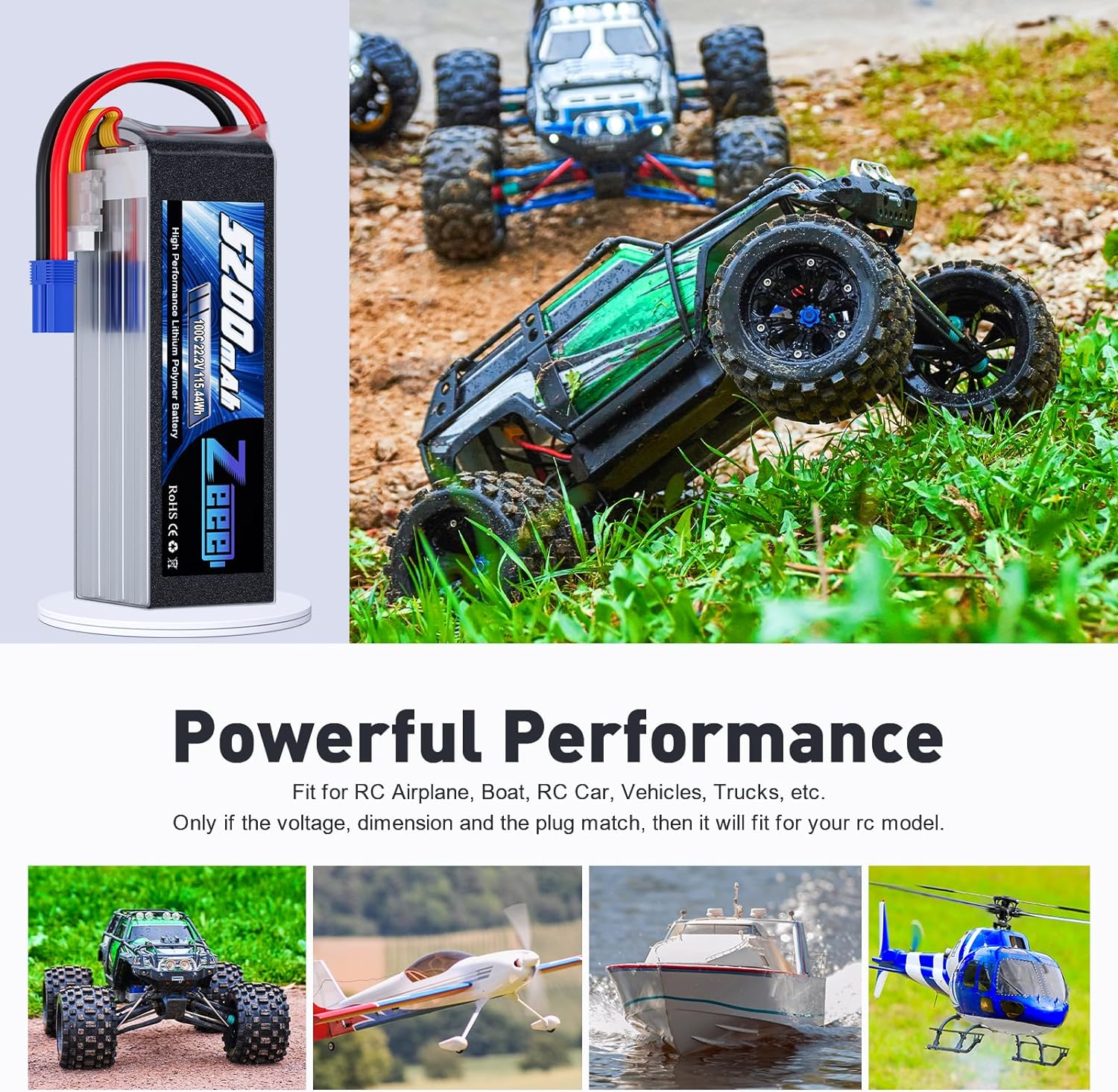Zeee 6S 5200mAh Lipo Battery 2 - Model Kit Helicopter ulasan dan harga